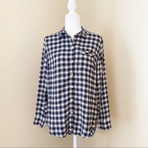 Lucky Brand Check Flannel Button Back Shirt - M